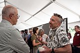 David Stone chats with another attendee at Rendezvous 2024. - Rendezvous 2024