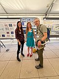 CIRES scientists Alison Banwell, Naomi Ochwat and Bruce Raup pose during the poster session at Rendezvous 2024 - Rendezvous 2024
